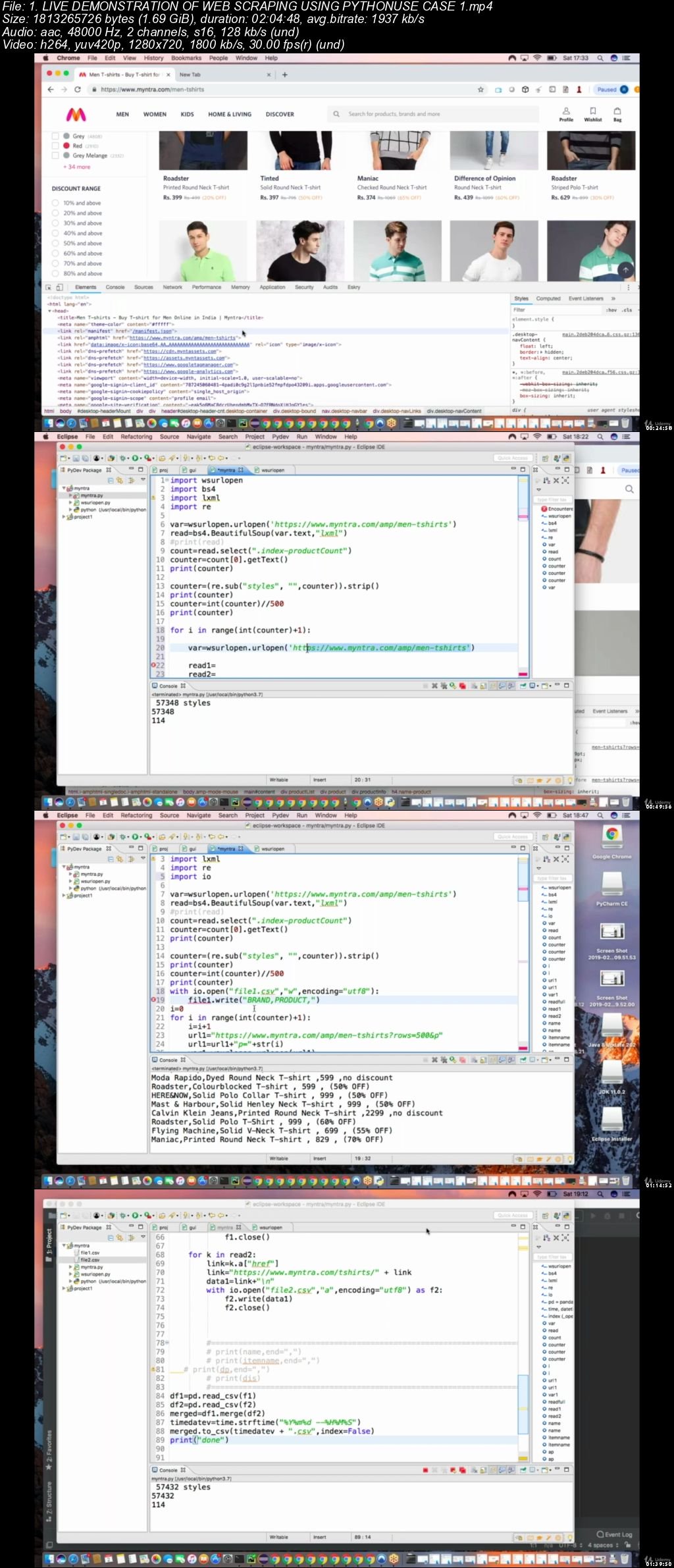 Web Scraping using Python with 4 complete projects