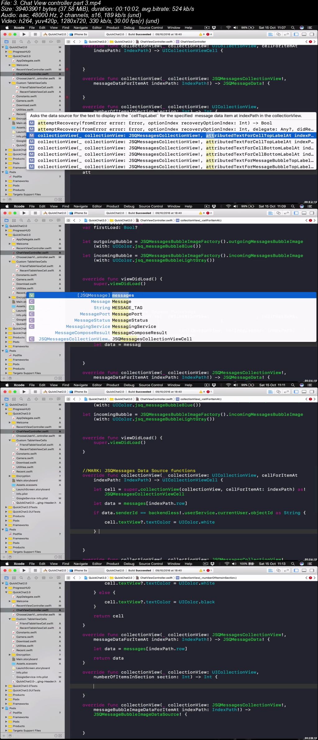 QuickChat 2.0 (WhatsApp like chat) iOS10 and Swift 3