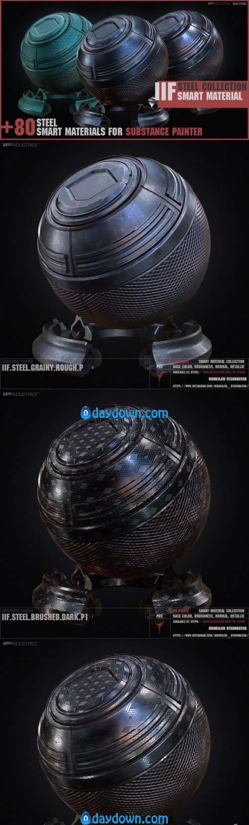 ArtStation Marketplace – IIF STEEL COLLECTION +80 Smart Materials SP
