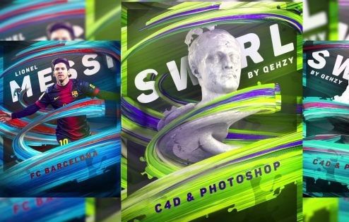 Skillshare – How to Create 3D Paint Stroke Posters in C4D & Photoshop