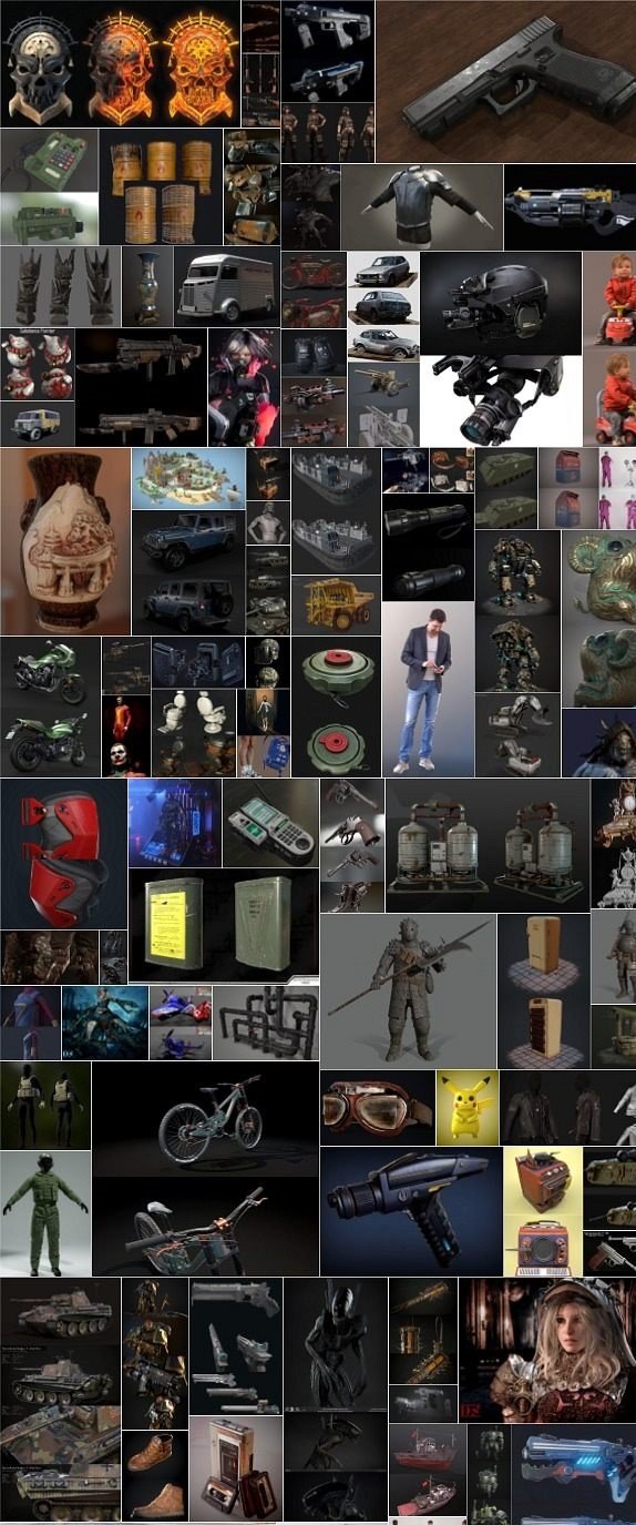 PBR Game and 3D-Scan 3D-Models Bundle October 2020