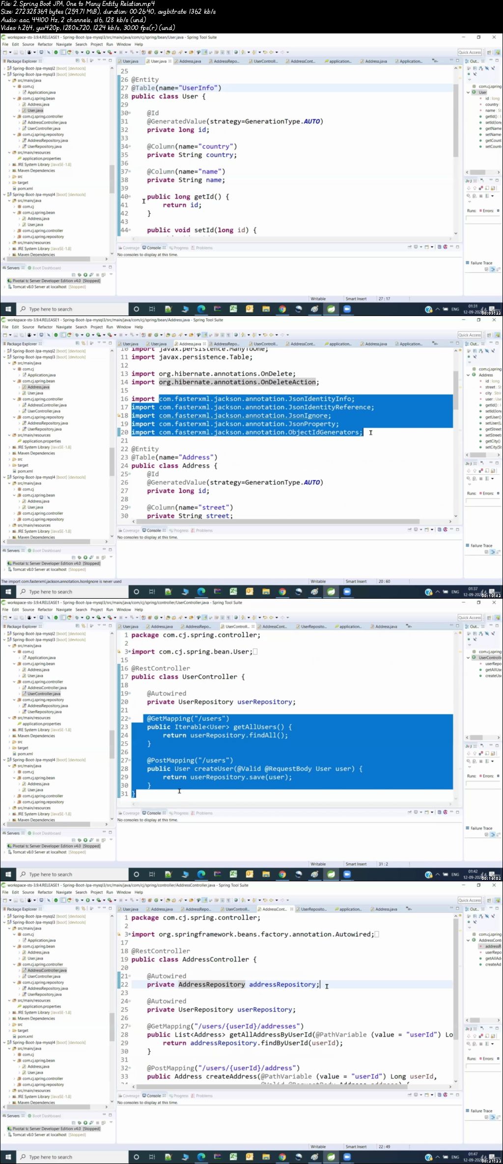 Spring Boot Data JPA, Entity Mappings