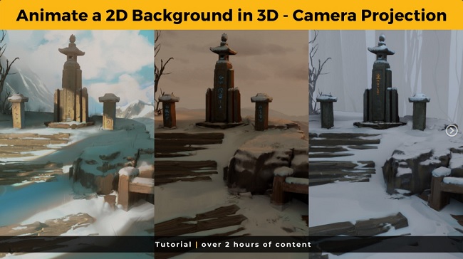 Artstation – Animate a 2D Background in 3D using camera projection