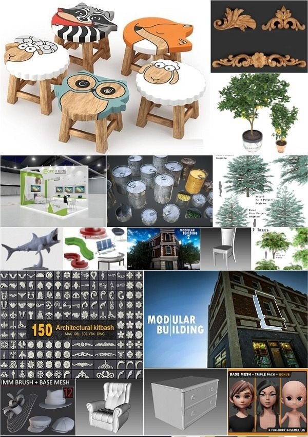 Cuberbrush 3D Models Collection October 2020
