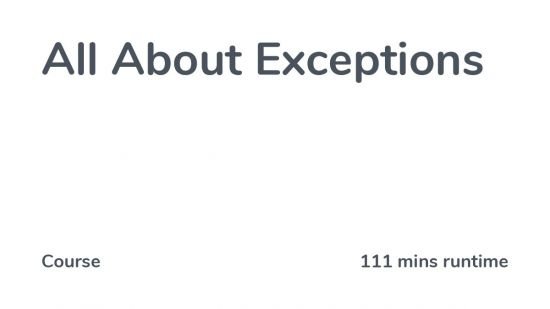 Codecourse – All About Exceptions