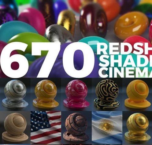 Gumroad – 670 Redshift Shaders Cinema 4D