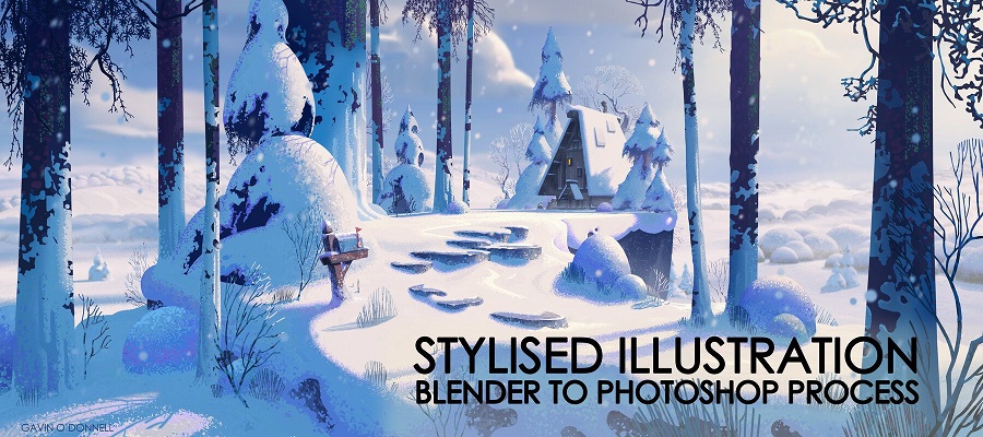 Stylised Illustration Tutorial – A Blender to Photoshop Process