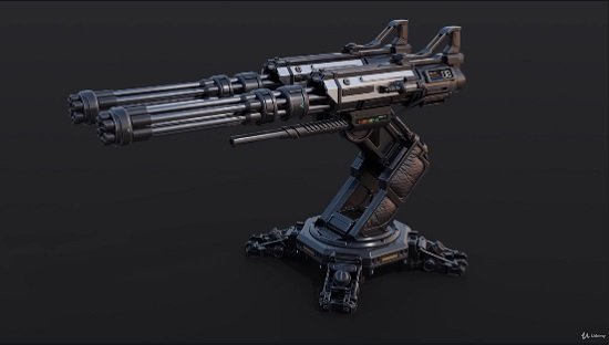 Blender Complete PBR Art Creation : Sci-fi Crate and Turret