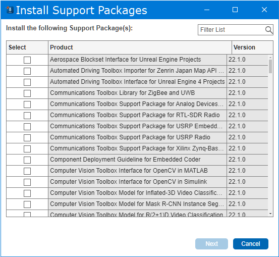 Mathworks Matlab R2022a Additional Packages