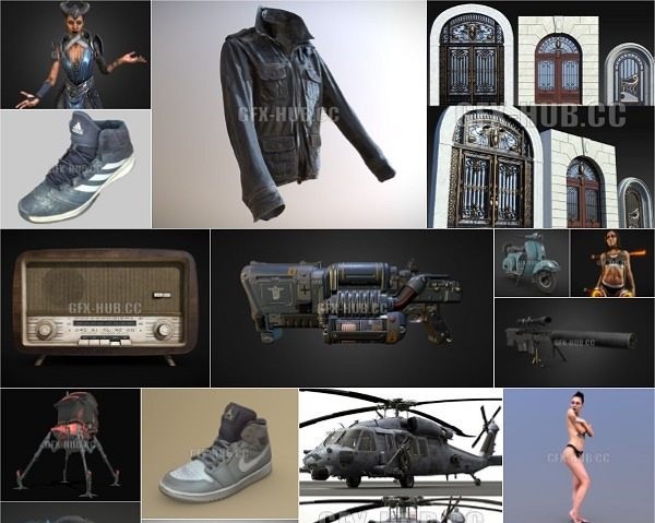 PBR Game 3D-Models Bundle August 2022