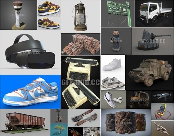 PBR Game 3D-Models Bundle 2 December 2022