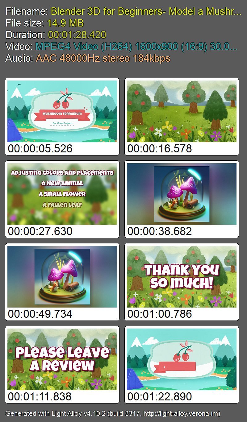 Blender 3D for Beginners: Model a Mushroom Terrarium