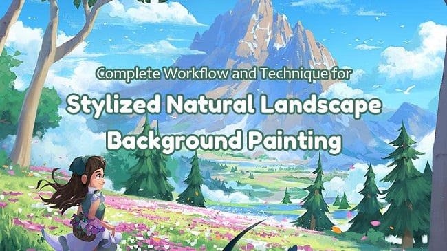 Wingfox – Stylized Natural Landscape Background Painting with Jingyuan Wong