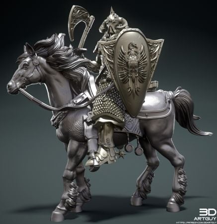 Mounted Warrior – 3D Model