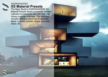 SIGERSHADERS XS Material Presets Studio 7.6.0 for 3ds Max 2020-2026