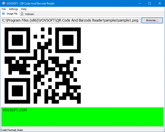 VovSoft QR Code and Barcode Reader 1.6