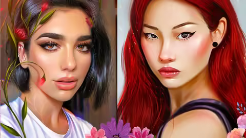 Draw A Digital Portraits In Photoshop: Woman Illustrations