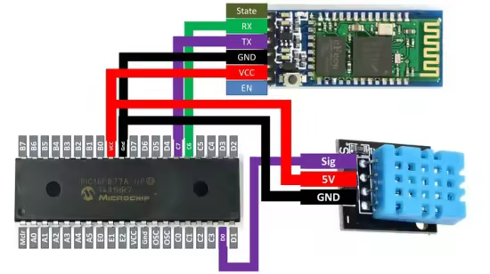 DH11/DHT22 Temp and humidity sensor interface PIC16F877A MCU