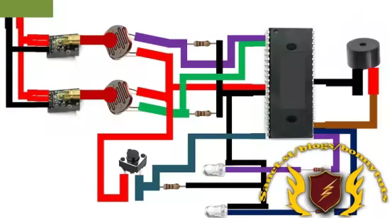 PIC16F877A: Laser-Based Object Counter & Security System
