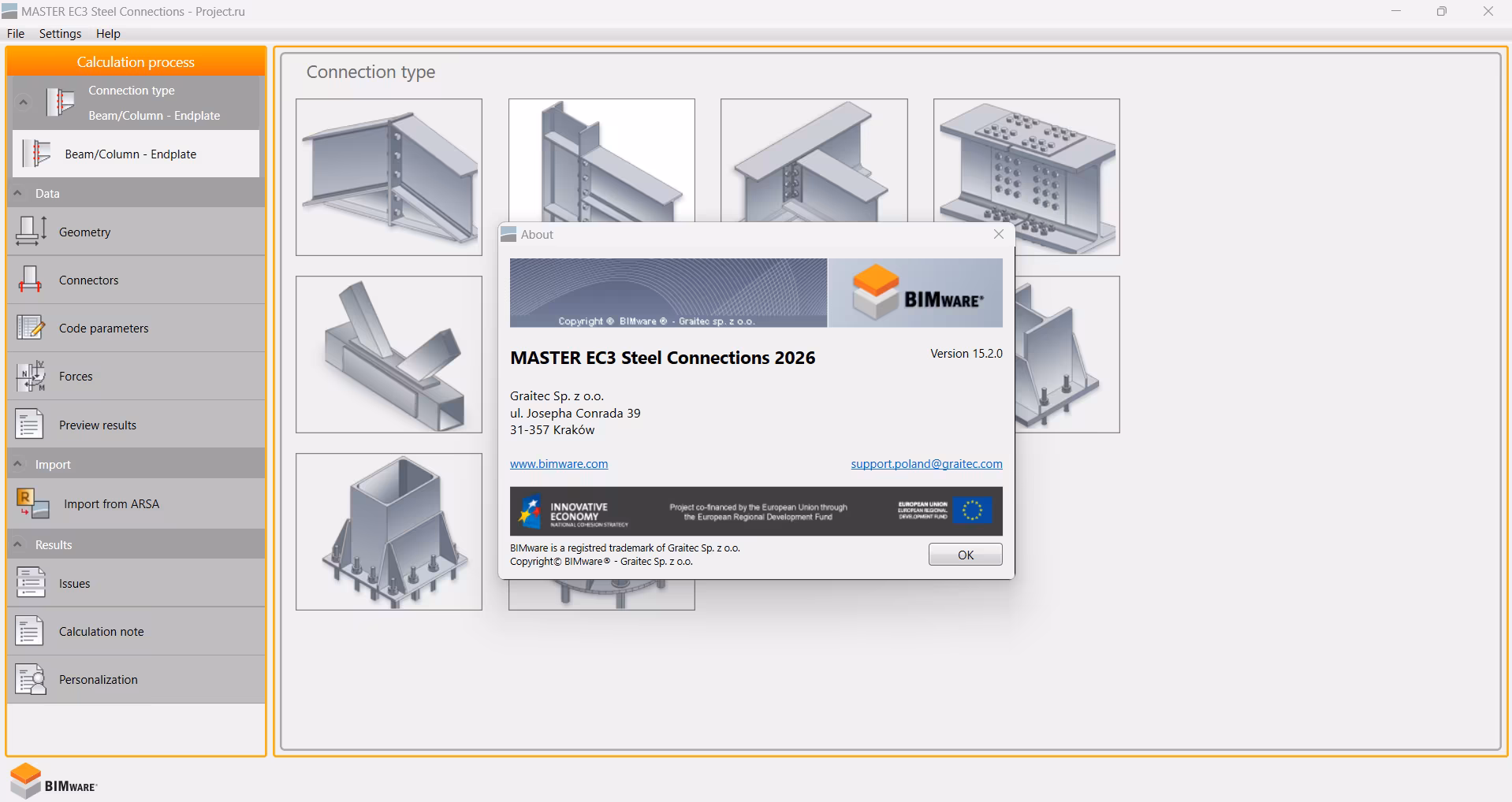 BIMware MASTER EC3 Steel Connections v15.2.0