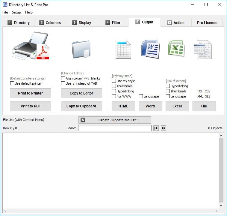 Directory List and Print Pro 4.40