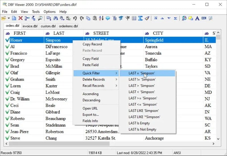 DBF Viewer 2000 v9.0 Multilingual