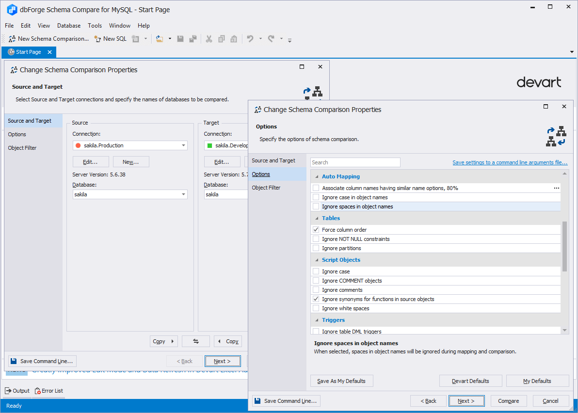 Devart dbForge Schema Compare for MySQL 2025.3.107