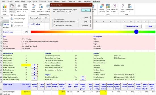 Rainbow Analyst add-in Professional 26.02.2