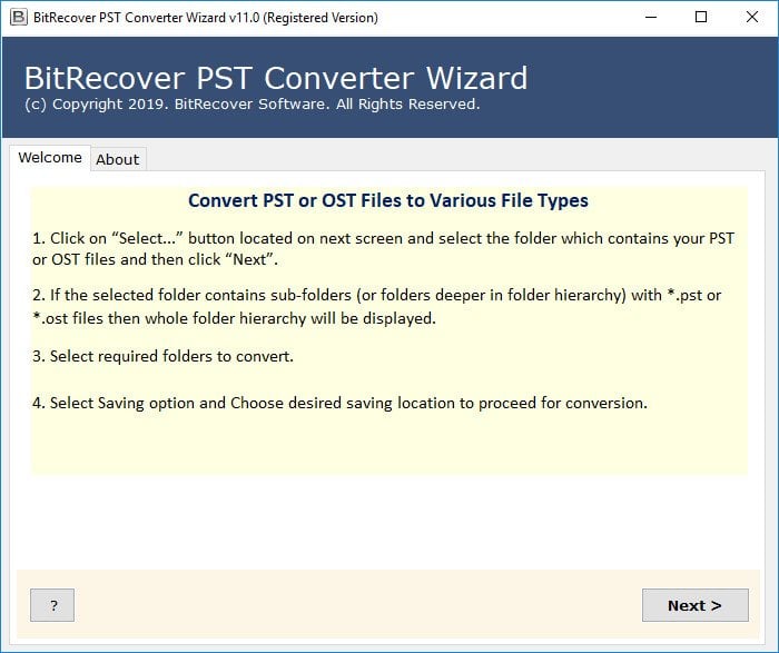 BitRecover PST Converter Wizard 26.2