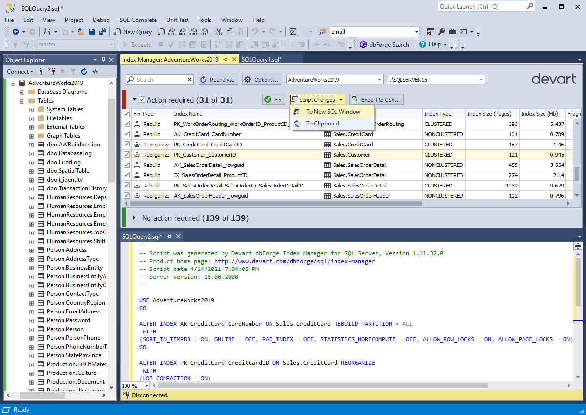 Devart dbForge Index Manager for SQL Server 2025.3.107