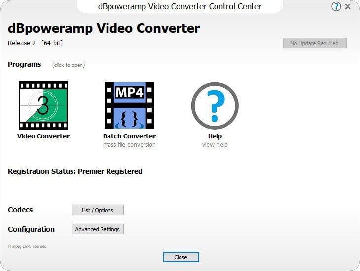 dBpoweramp Video Converter Premier 2026.03.23