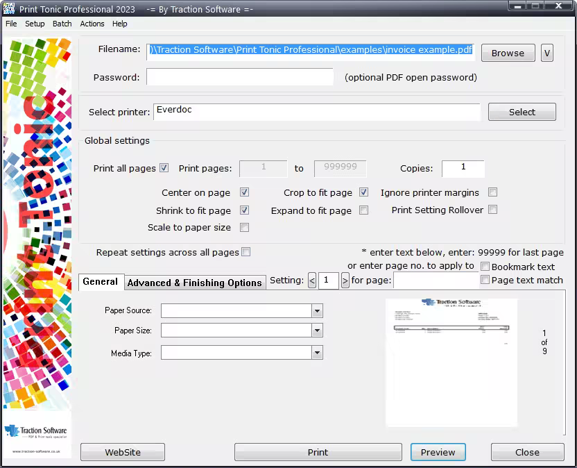 Traction Software Print Tonic Professional 1.06
