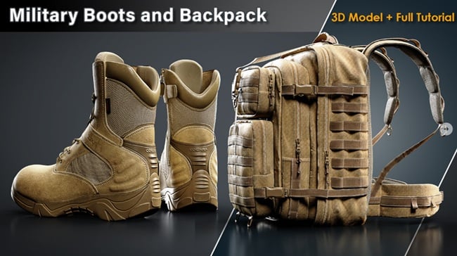 Artstation – Military Boots and Backpack Tutorials