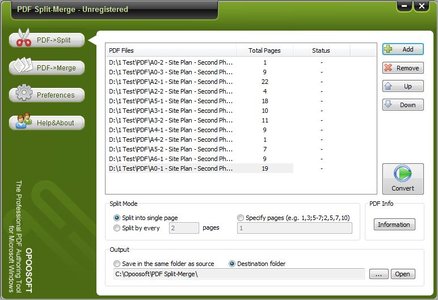 OpooSoft PDF Split-Merge 6.5 PDF分割合并工具