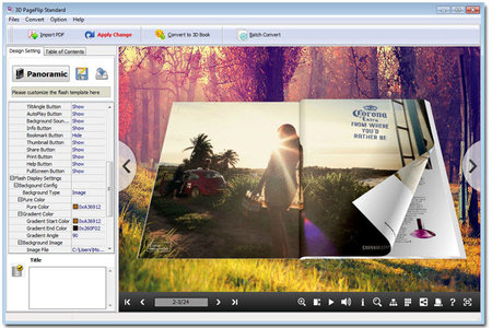 3D PageFlip Standard 2.6.9 Flash图书制作