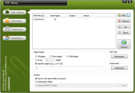 OpooSoft PDF Stamp 6.7 PDF文件批量编辑工具