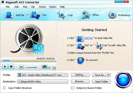 Bigasoft AVI Converter 3.7.49.5044 AVI视频转换器