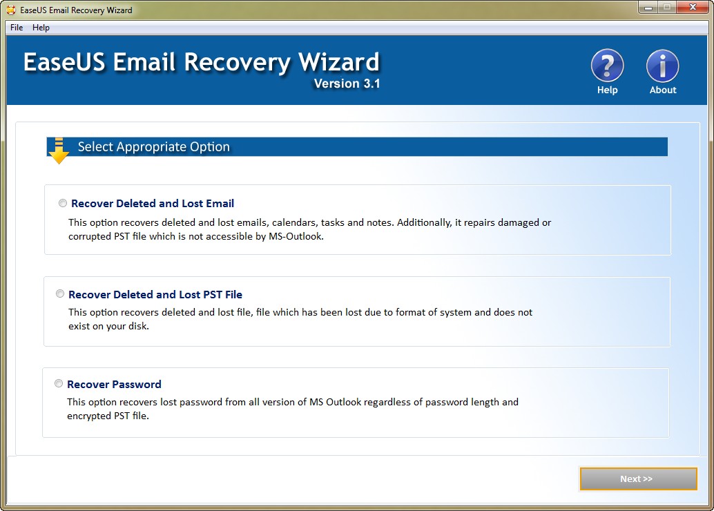 Email Recovery Wizard 3.1 Outlook邮件恢复