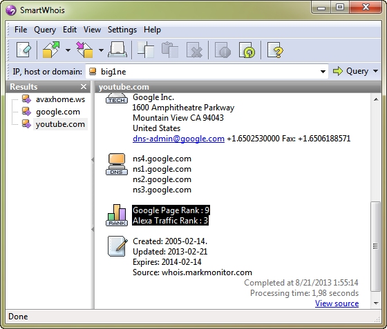 SmartWhois 5.1 Build 270