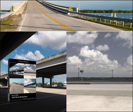 Dosch Design: HDRI – USA Road Backplates 美国街道光照贴图合辑