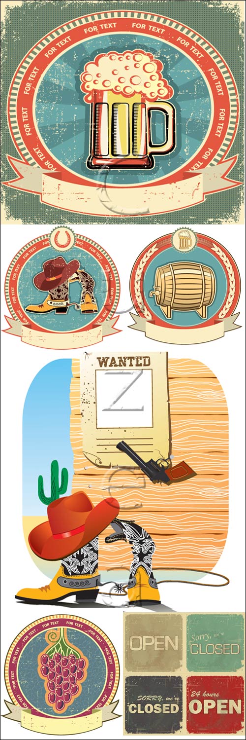 Label with scroll for text on old grunge paper - vector stock Label with scroll for text on old grunge paper - vector stock