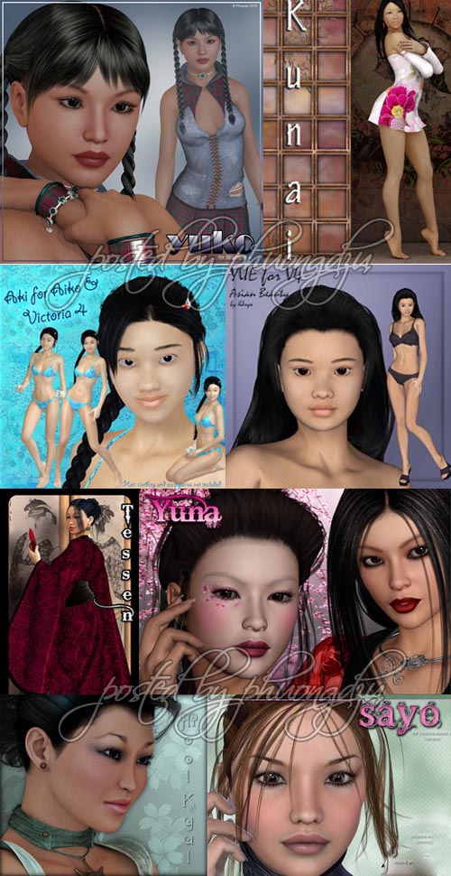 Renderosity Daz/Poser Asian Characters Pack 5 合集包