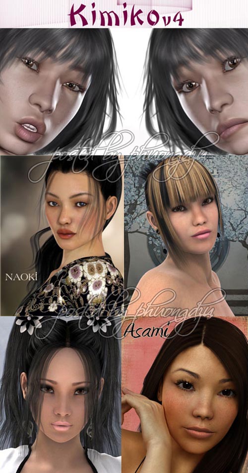 Renderosity Daz/Poser Asian Characters Pack 3 亚洲模型合集3