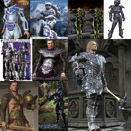 Models Armor for Daz Studio and Poser 铠甲模型合集