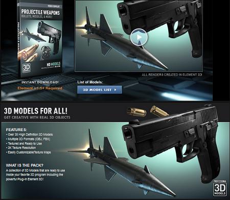 3D Models - Video Copilot - Projectile Weapons Pack 3D Models - Video Copilot - Projectile Weapons Pack