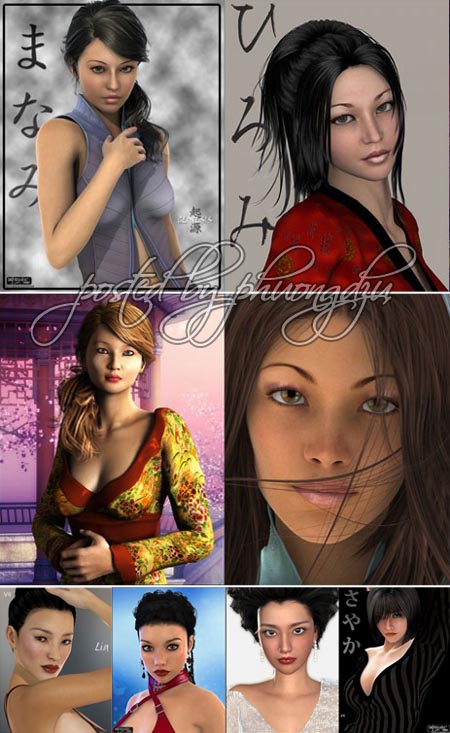 Daz/Poser Asian Characters Pack 1 亚洲人物模型