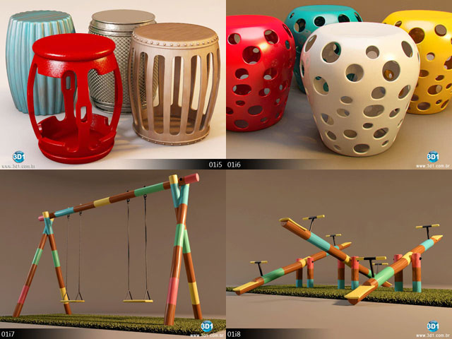Biblioteca 3D1 SUPERMODELS Volume 01 独特家具/装饰3D模型