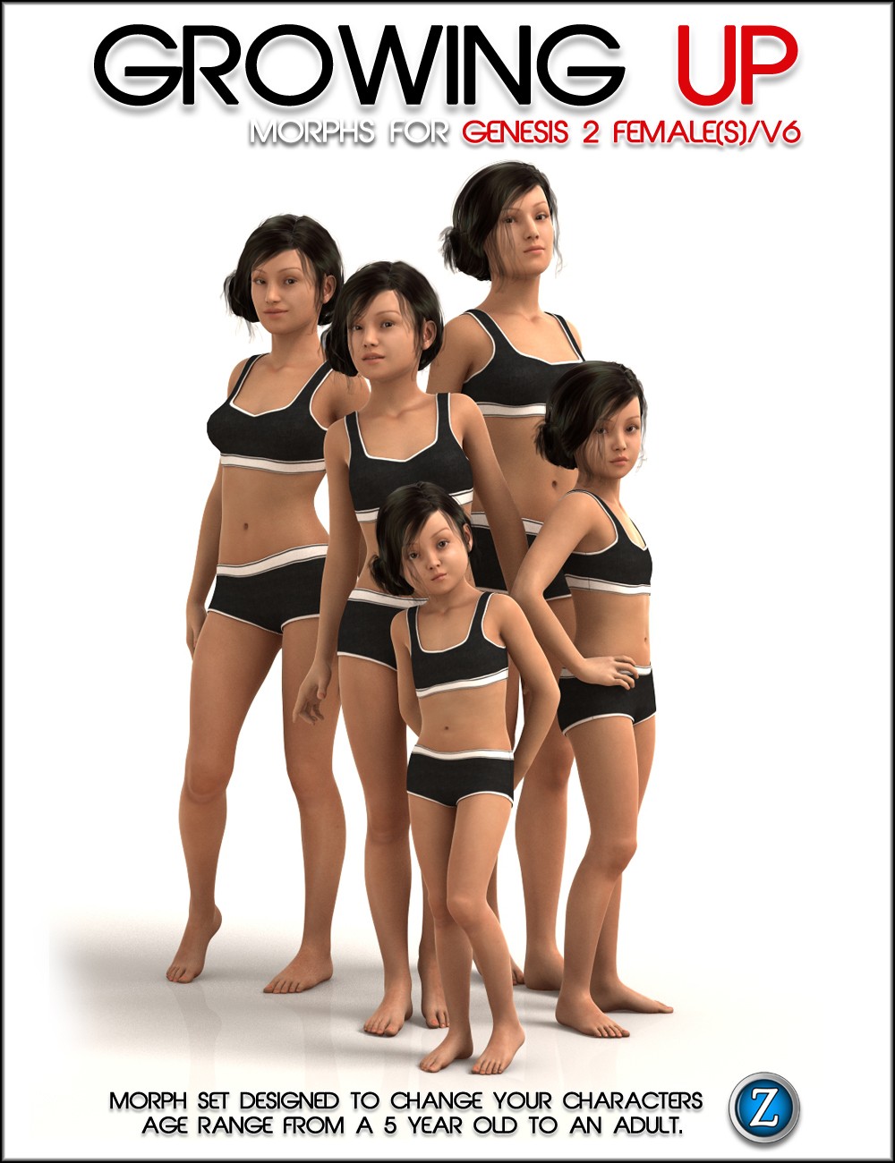 Daz3D Growing Up for Genesis2 Female(s) and V6