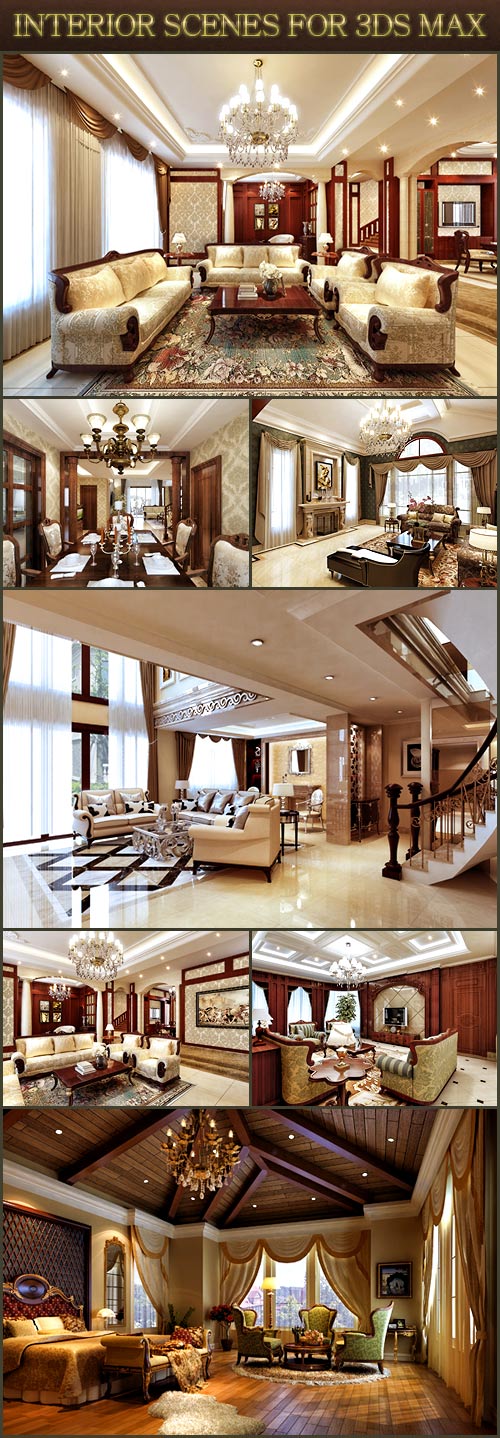 20 scenes – Interior scenes for 3dsMax & VRay 现代欧式室内精品模型