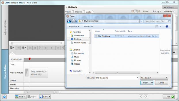 Windows Live Movie Maker 导入 Windows Live Movie Maker 导入